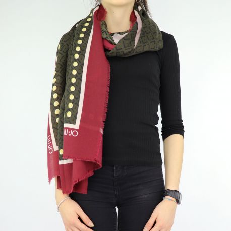 Foulard Liu Jo 110X110 Milano rosso bordeaux A68249 T0300