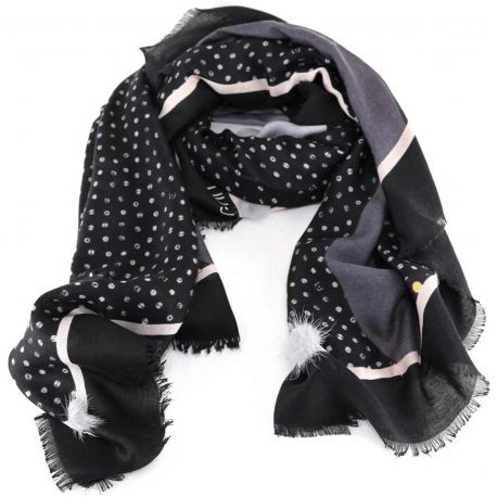 Scarf Liu Jo 120x120 logo liu jo black A68250 T0300