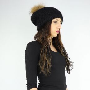 Hat sequins pompon Liu Jo black A68261 M0300