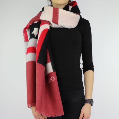 Scarf Liu Jo 70x200 color block red A68287 T0300