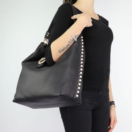 Borsa Liu Jo noir perles une Épaule Dock N68041 E0037