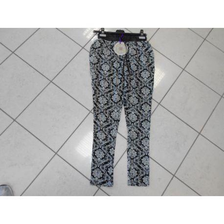 PANTALONE TUTA DAMASCATO VELLUTO NERO BIANCO