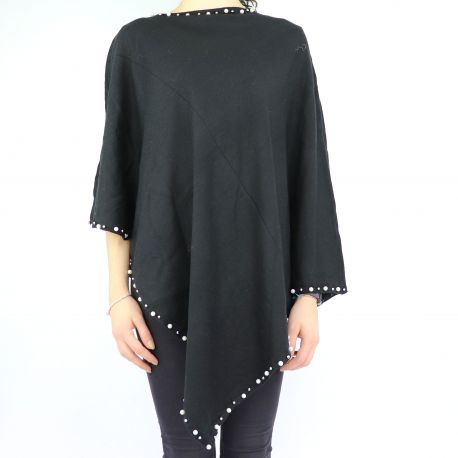 Poncho Liu Jo in schwarz mit perlen N68266 M0300