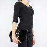 Borsa Liu Jo made of black fur shoulder bag Crossbody Dock N68040 E0218