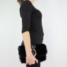 Borsa Liu Jo made of black fur shoulder bag Crossbody Dock N68040 E0218