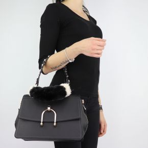 Borsa Liu Jo noir à la main avec la poignée dans la fourrure de Cordusio N68116 E0037