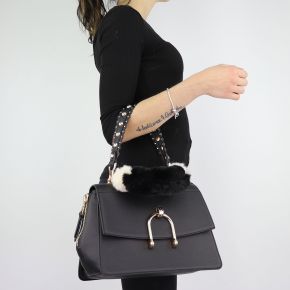 Borsa Liu Jo noir à la main avec la poignée dans la fourrure de Cordusio N68116 E0037