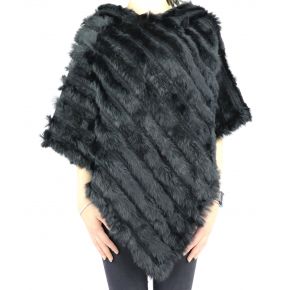 Poncho rabbit fur Liu Jo black A68285 P0300