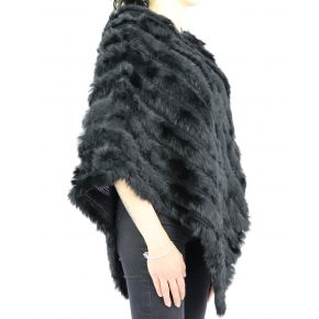 Poncho en fourrure de lapin Liu Jo noir A68285 P0300