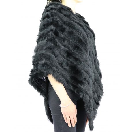 Poncho pelz kaninchen Liu Jo schwarz A68285 P0300