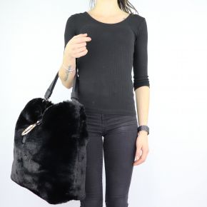 Tasche von Liu Jo in pelliccetta schwarz ein-Schulter Hobo Hafenbecken schwarze N68041 E0218