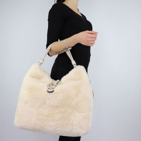 Borsa Liu Jo fur beige at the single Shoulder strap Hobo Dock N68041 E0218