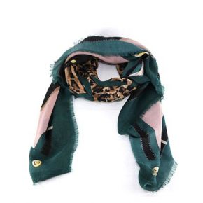 Scarf Liu Jo 120x120 animal green A68247 T0300