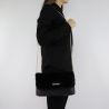 Shoulder strap Love Moschino quilted black with synthetic fur JC430PP06KP100A