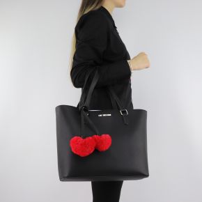 Shopping Love Moschino nera con cuori rossi JC4322PP06KW0000