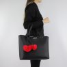 Shopping Love Moschino noir avec des coeurs rouges JC4322PP06KW0000