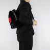 Mochila de Love Moschino pelaje negro con corazón rojo JC4327PP06KW100A