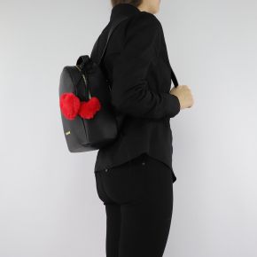 Sac à dos de la marque Love Moschino noir avec des coeurs rouges JC4323PP06KW0000