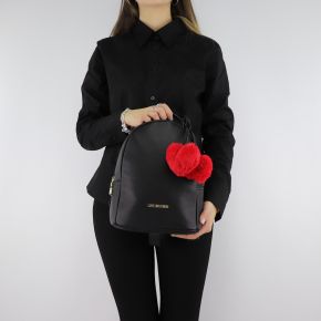 Sac à dos de la marque Love Moschino noir avec des coeurs rouges JC4323PP06KW0000