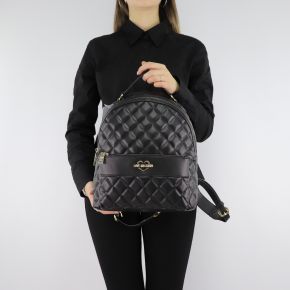 Backpack Love Moschino black quilted shoulder straps and with the written moschino gold JC4213PP06KA000A