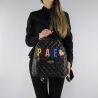 Rucksack Love Moschino schwarz gesteppt mit aufschrift Peace JC4227PP06KC0000