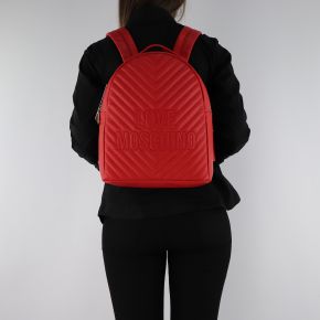 Backpack Love Moschino red quilted with embroidered logo JC4263PP06KI0500