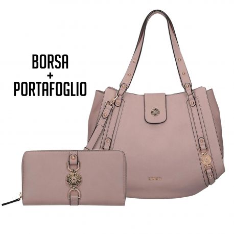 Borsa e portafoglio Liu Jo It's Me Rosa Cipria Pubblicità 2018