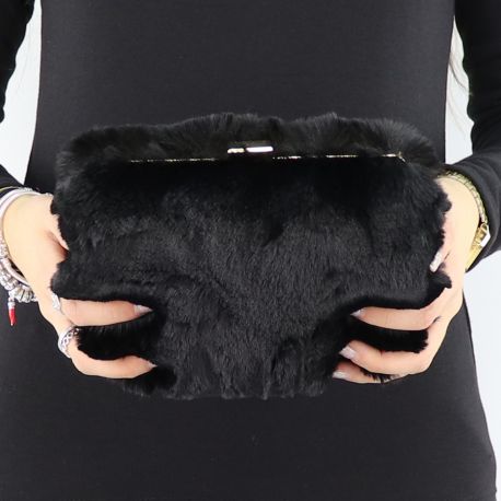 Pochette Liu Jo black with fur N68141 E0218