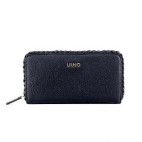 Portefeuille Liu Jo noir Zip autour de Piave A68174 E0027