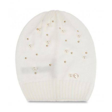 Chapeau Liu Jo blanc avec des perles N68251 M0300