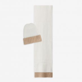 Scarf and Hat Liu Jo, coordinated white-and-beige N68255 N0300