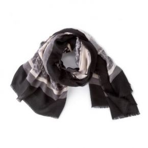 Scarf Liu Jo black and beige 120 cm X 120 cm A18242 T0300