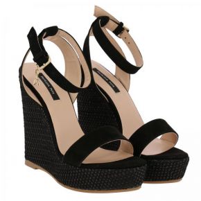 Sandale Patrizia Pepe coin en daim noir