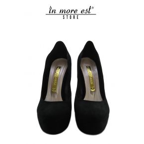 DECOLLETE' HIGH PLATEAU BLACK SUEDE