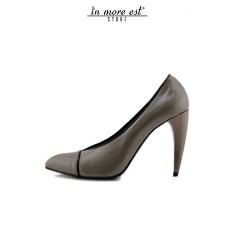 DECOLLETE' TOP TIP-PAINT THE GREY TRIM BLACK HEEL-PLASTIC-GREY