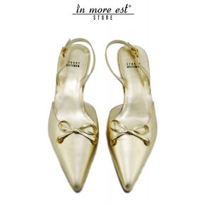DECOLLETE, LOW-CEREMONY, BOW DETAILING CALF LAMIN GOLD HEEL GOLD TEMPEST SW GOLD