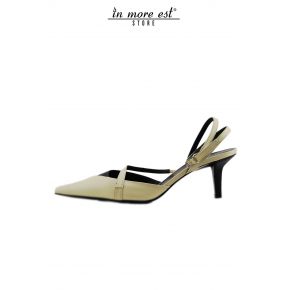 DECOLLETE' LOW TIP, BLACK/CREAM CALF ALLAC ANKLE