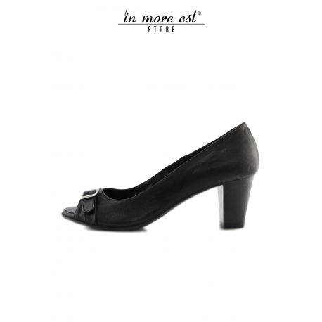 DECOLLETE' LOW SPUNT BLACK CALF