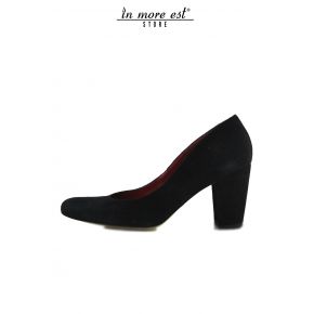 DECOLLETE' MEDIUM BLACK SUEDE