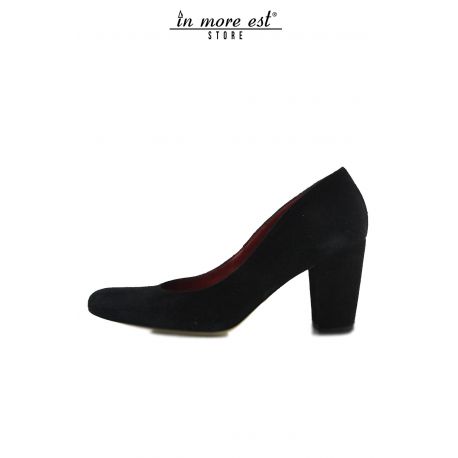 DECOLLETE' MEDIUM BLACK SUEDE