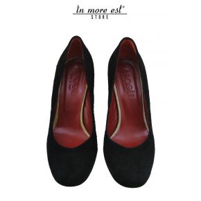 DECOLLETE' MEDIUM BLACK SUEDE