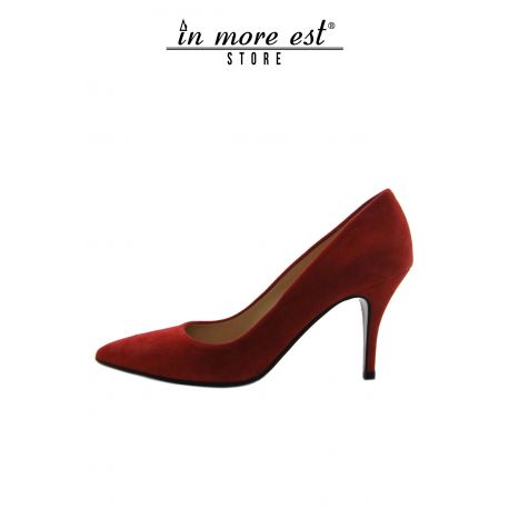 DECOLLETE' MEDIUM TIP-RED SUEDE