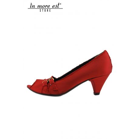 DECOLLETE' MID SPUNT RED SATIN