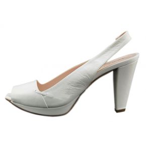 DECOLLETE' MEDIUM-POPPED, WHITE LEATHER