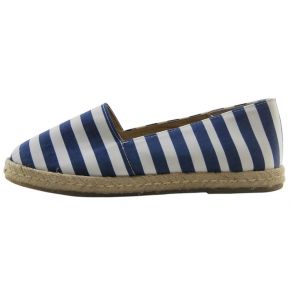 ESPADRILLAS TESSUTO RIGATO BLUE BIANCO FONDO CORDA E GOMMA