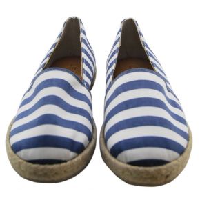 ESPADRILLAS TESSUTO RIGATO BLUE BIANCO FONDO CORDA E GOMMA