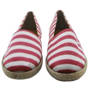 ESPADRILLAS TESSUTO RIGATO ROSSO BIANCO FONDO CORDA E GOMMA