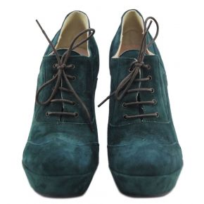 OXFORD CHAUSSURE HAUT PLATEAU VERT SUEDE HUILE