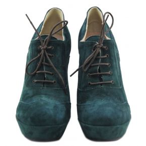 OXFORD SHOE HIGH PLATEAU GREEN SUEDE OIL