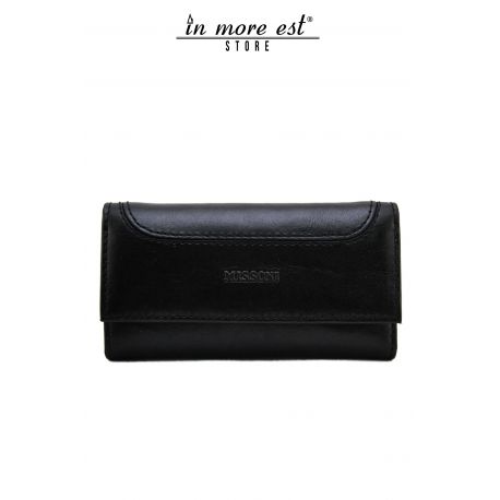 POCHETTE DE PATTE EN CUIR NOIR GRAVÉ LOGO MISSONI